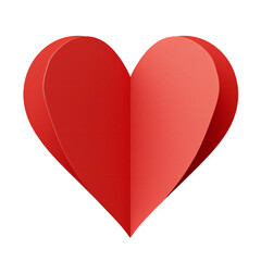 heart shaped red paper sticker. red heart isolated on transparent. valentines day
