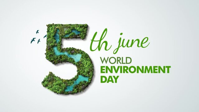 World Environment day 2024 3D concept. Happy Environment day, 05 June. World map with Environment day text 3d background illustration. 