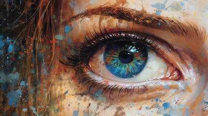 artistic close up of a female eye