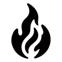 Fire Flame Icon vector art illustration, Minimal Flame Icon black color silhouette