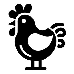 Chicken Icon vector art illustration, a Roaster icon silhouette