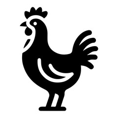 Chicken Icon vector art illustration, a Roaster icon silhouette