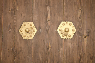 Detail of a wooden door. Arcos de la Frontera. Cadiz. Andalusia. Spain.