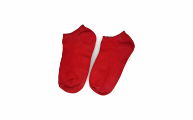 red children's socks isolated on white