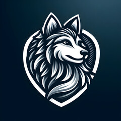 Fototapeta premium A Sophisticated and Elegant Wolf: The Logo that Combines High-Quality Craftsmanship and Modern Aesthetic