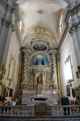 Interior of the Church of Santa Chiara in Baroque style, construction began in 1429 Lecce Italy