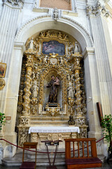 Interior of the Church of Santa Chiara in Baroque style, construction began in 1429 Lecce Italy