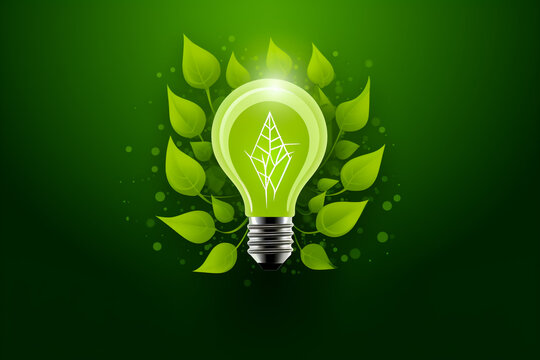 Green Eco Energy Concept Icon - Plant Inside the Light Bulb