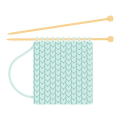 Knitting needles and knitted fabric