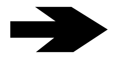 Black straight line arrow stripe series. Horizontal line arrow