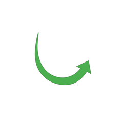 illustration of an upward curved arrow in green