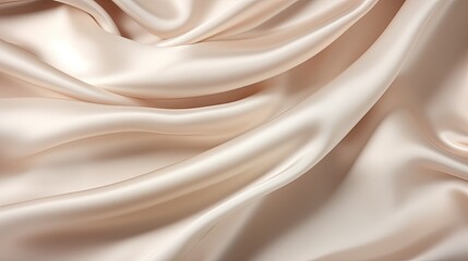 Obraz premium Beige silk satin background. Generative AI