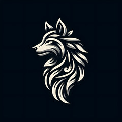 Obraz premium A Sophisticated and Elegant Wolf: The Logo that Combines High-Quality Craftsmanship and Modern Aesthetic