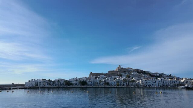 Majestic Dalt Vila in Ibiza Viewed from Sea at Dawn