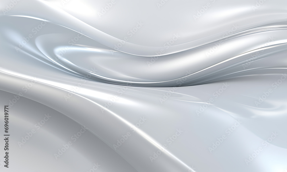 Poster Plain white background with some light lines in the style of chrome reflections.  Abstract background. Mirror texture. Luxury style.