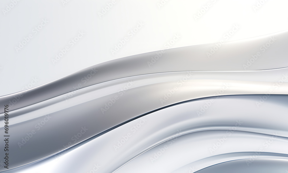 Poster Plain white background with some light lines in the style of chrome reflections.  Abstract background. Mirror texture. Luxury style.