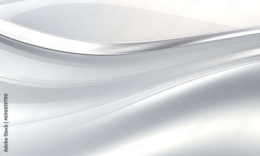 Poster Plain white background with some light lines in the style of chrome reflections.  Abstract background. Mirror texture. Luxury style.