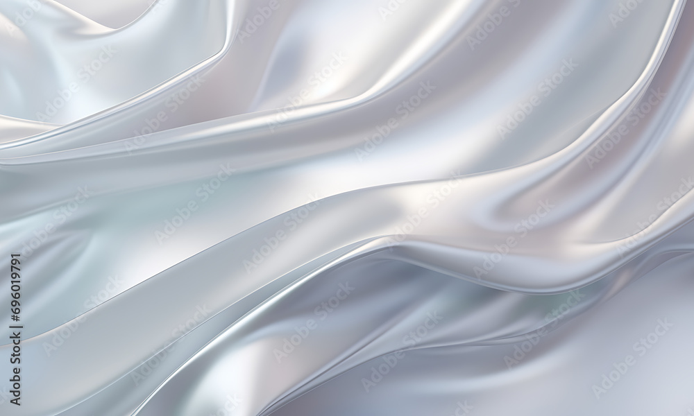 Poster white material background in the style of chrome plated, digital gradient blends, smooth surfaces, l