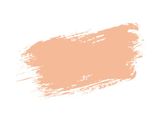 Color of the Year 2024 peach fuzz sample Vector paint brush spot Hand painted trendy color background Ink scribble dab clipart