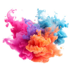 Obraz premium Abstract colorful smoke on a white background, for design and decoration. Generative ai