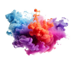 Abstract colorful smoke on a white background, for design and decoration. Generative ai