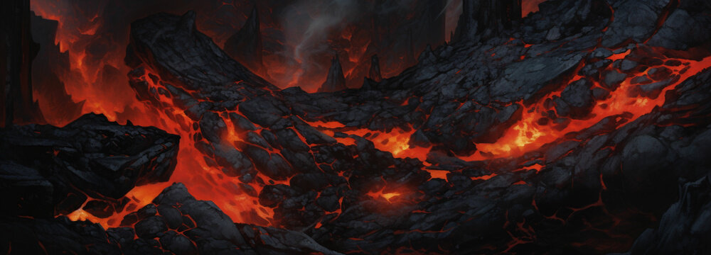 Depict the texture of a frozen lava flow, capturing the rough and dynamic nature of volcanic rock with hints of molten lava solidifying into unique patterns