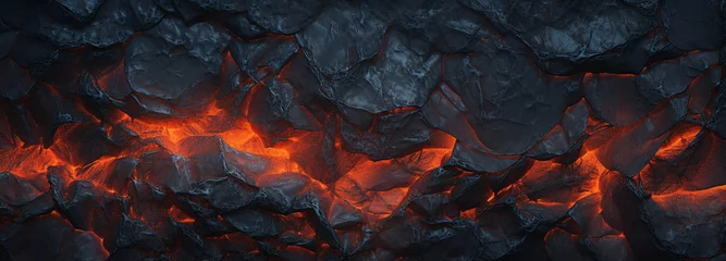 Fotobehang Depict the texture of a frozen lava flow, capturing the rough and dynamic nature of volcanic rock with hints of molten lava solidifying into unique patterns © Zeeshan