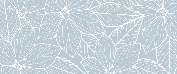 Vector abstract floral background with blue bluebell flowers and leaves. - obrazy, fototapety, plakaty