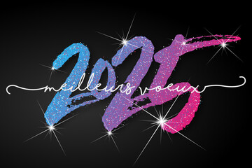Bonne année - meilleurs vœux 2025 - vecteur pour affiche, bannière, salutation et célébration du nouvel an 2025.