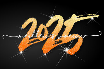 Bonne année - meilleurs vœux 2025 - vecteur pour affiche, bannière, salutation et célébration du nouvel an 2025.