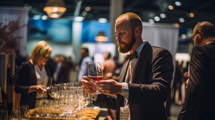 Crisp shot of a sommelier pouring a sample, embodying the expertise at Virginia Wine Expo - obrazy, fototapety, plakaty