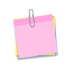 clip holding post its colored stack