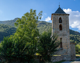 Gracing the Valle de Bohi landscape, the Santa Maria de Assumpcio Church, a relic of Romanesque...