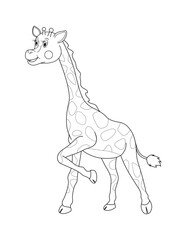Coloring pages vector design, illustration Giraffe.