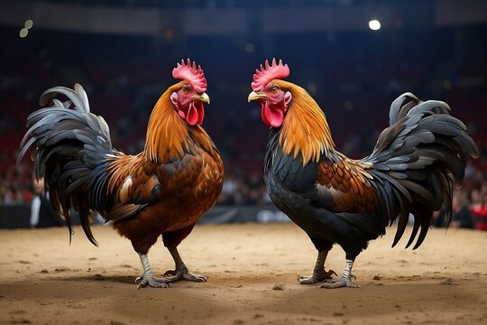 fighting cocks at the championship venue