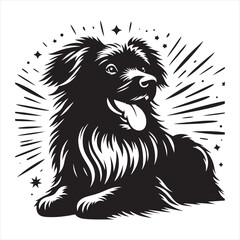 Dog Silhouette: Playful Pooches, Whimsical Outlines, and Dynamic Doggy Poses in Detailed Black Art - Minimallest black vector dog Silhouette
