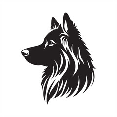 Dog Silhouette: Energetic Canine Companions, Elegant Poses, and Charming Shadows in Black and White - Minimallest black vector dog Silhouette
