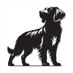 Dog Silhouette: Wholesome Dog Poses, Furry Friends, and Endearing Canine Shadows for Creativity - Minimallest black vector dog Silhouette
 - obrazy, fototapety, plakaty