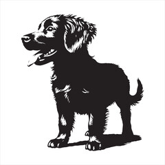 Dog Silhouette: Dynamic Doggy Poses, Energetic Outlines, and Playful Pooches in Artful Compositions - Minimallest black vector dog Silhouette
