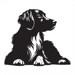 Dog Silhouette: Outdoor Adventures, Furry Forms, and Dynamic Doggy Poses for Artistic Expression - Minimallest black vector dog Silhouette
