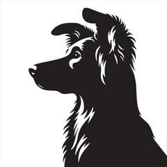 Dog Silhouette: Stately Dogs, Elegant Outlines, and Regal Canine Silhouettes for Creative Works - Minimallest black vector dog Silhouette
