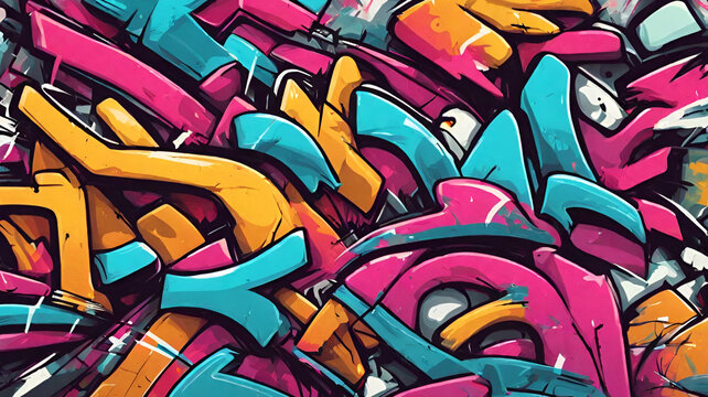 Graffiti Wallpaper, Graffiti Background, Graffiti Pattern, Street art background, graffiti art, graffiti Design, Graffiti Paint, A colorful graffiti wall with a man in orange and blue on it
