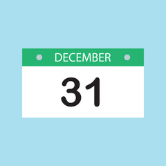 31 December calendar icon. Calendar template for the days of december. sky banner for dates and business.eps file.