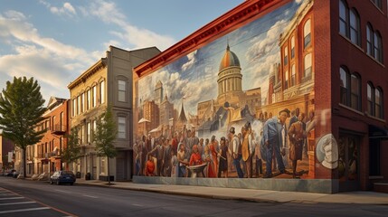 Artistic mural depicting the history and spirit of Baltimore's Hon culture
