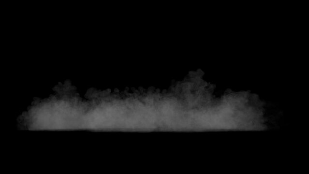 Explosion Fire and Shockwave Smoke Side View