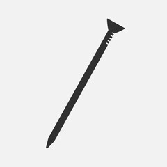 Masonry, carpentry nail black flat icon. Vector
