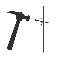 Repair icon. Hammer and nail. Do It Yourself DIY. Vector