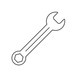 Wrench line icon. Service sign. Repair, fix concept. Vector