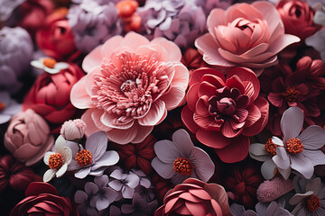 Floral Diversity: Assortment of Vivid Dahlia Flowers in Full Bloom - obrazy, fototapety, plakaty