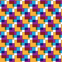 Seamless color geometric pattern of squares for texture, textiles, packaging, and simple backgrounds